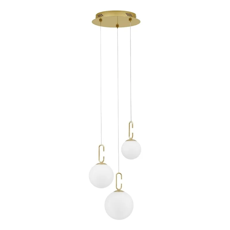 Szybka wysyłka Lampa wisząca szklane kule glamour Grap LED III biało-złota