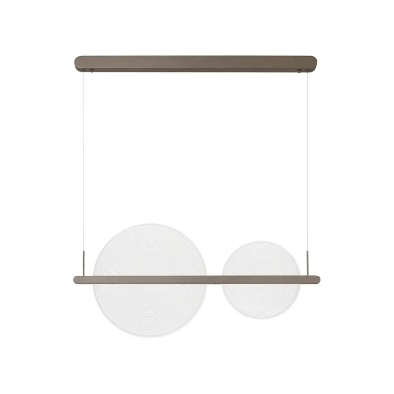 Lampa wisząca podłużna nowoczesna Halo LED 91cm przeźroczysty/kawowy Premium
