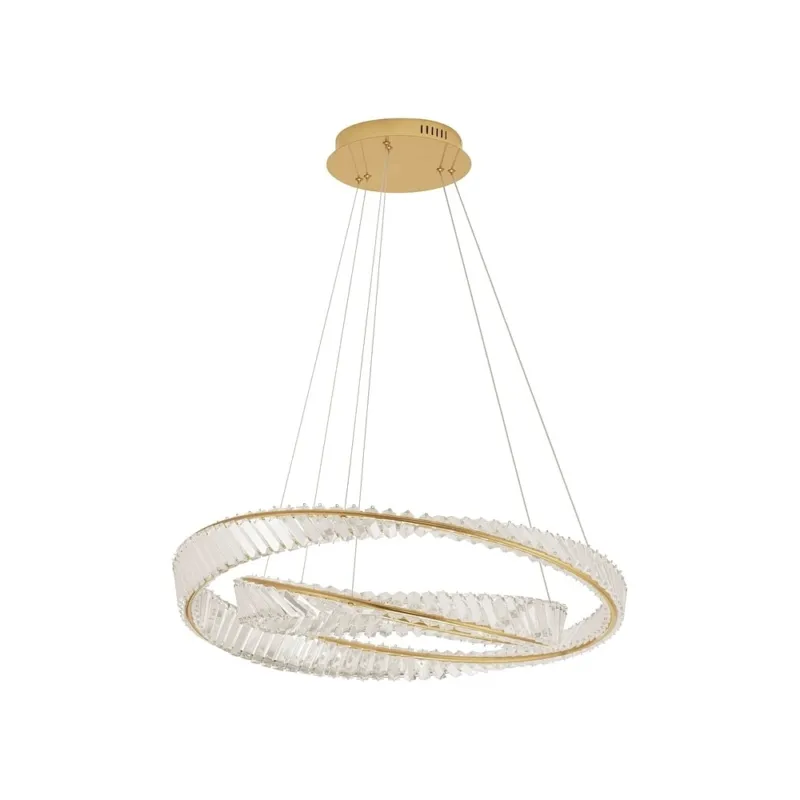 Lampa wisząca kryształowa glamour Queen Shape LED II 80cm przeźroczysty/złoty Popularny