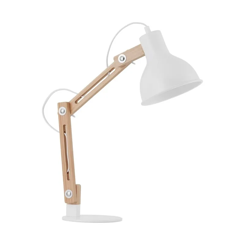 Łatwy zwrot Lampa biurkowa drewniana Form biały/drewno