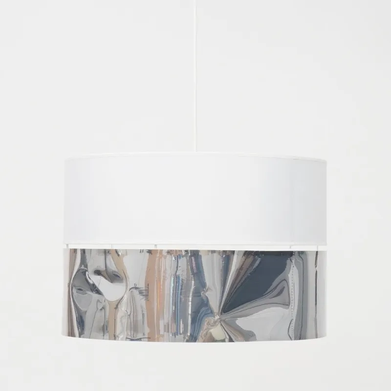 [OUTLET] Nowoczesna lampa wisząca z abażurem Hilton 50 biało-srebrna Tylko dziś