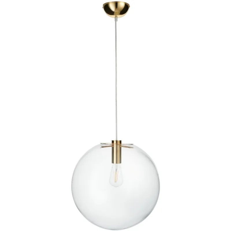 Oferta limitowana Lampa wisząca szklana kula designerska Tonda 40cm przezroczysto-złota Step Into Design