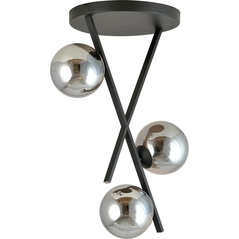 Lampa sufitowa designerska szklane kule River III 30cm grafit/czarny Emibig Do wyczerpania zapasów