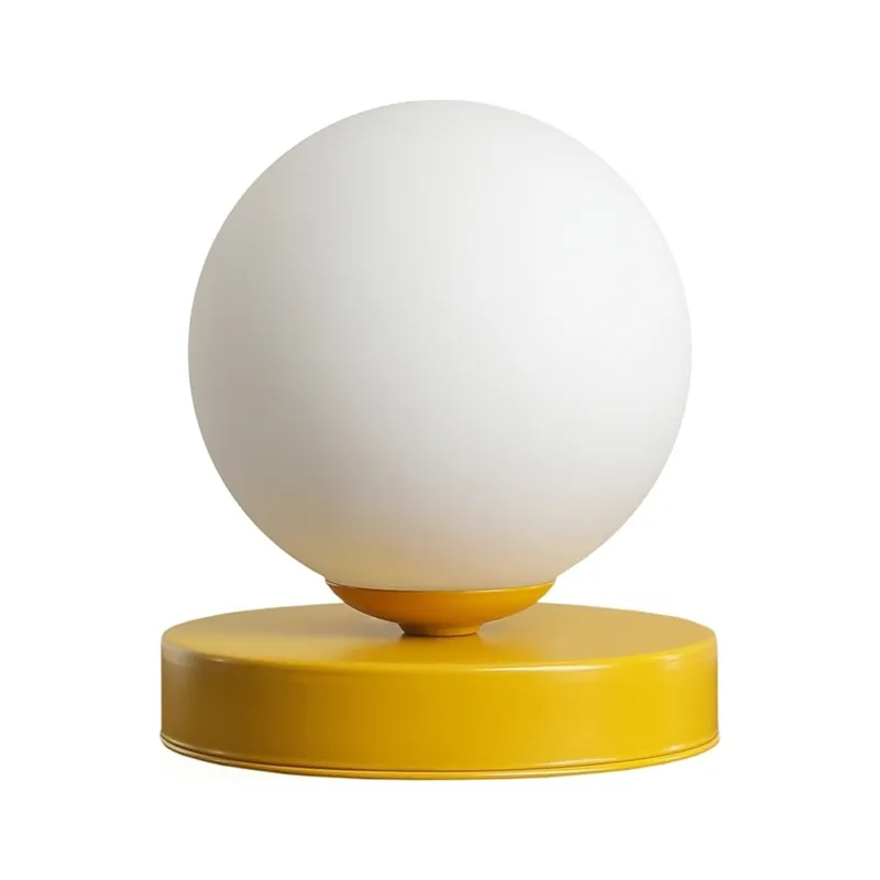 Szybka wysyłka Lampa stołowa szklana kula Ball Colours S Mustard biała Aldex