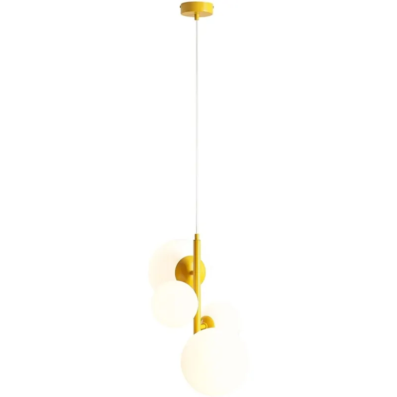 Lampa wisząca 4 szklane kule Bloom Mustard 46cm biała Aldex Nowy
