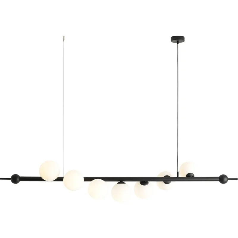Bezpieczne zakupy Lampa designerska szklane kule Wave Black VII 168cm czarny/biały Aldex