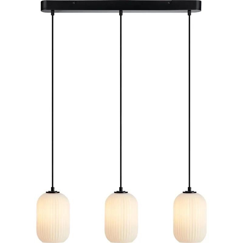 Bezpieczne zakupy Lampa wisząca szklana 3 punktowa Cava 72cm biały/czarny Markslojd