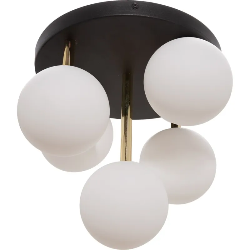 Lampa sufitowa szklane kule Ali Round V 28,5cm biały/czarny/złoty Zumaline Bezpieczne zakupy