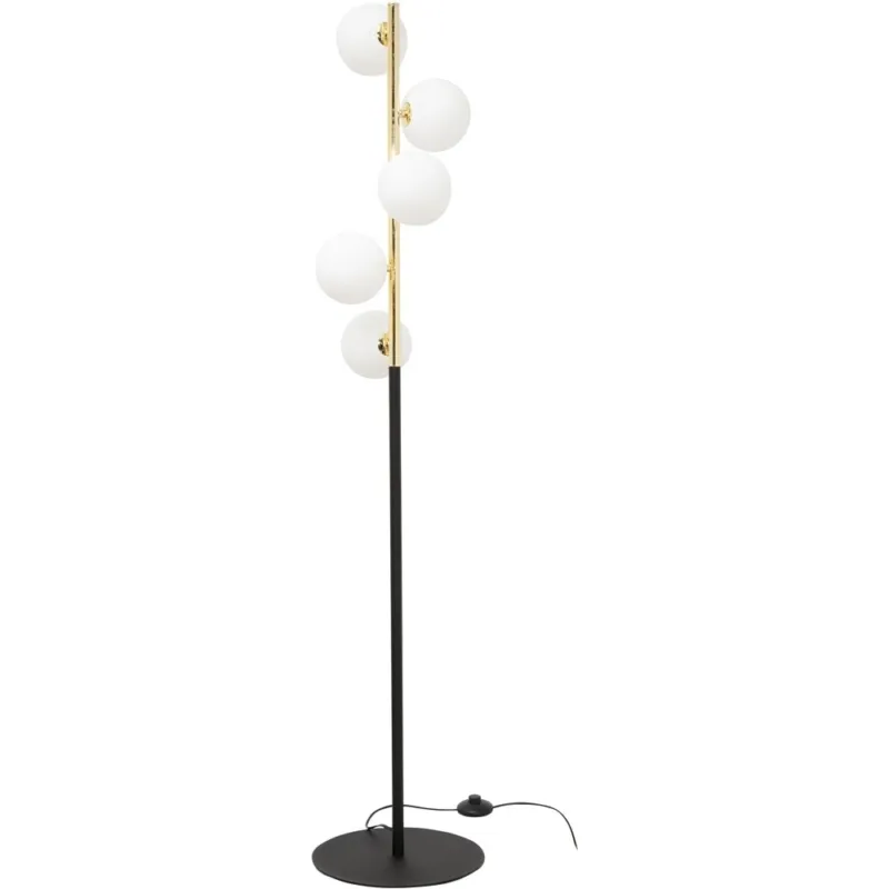 Lampa podłogowa szklane kule Ali biały/czarny/złoty Zumaline Okazja