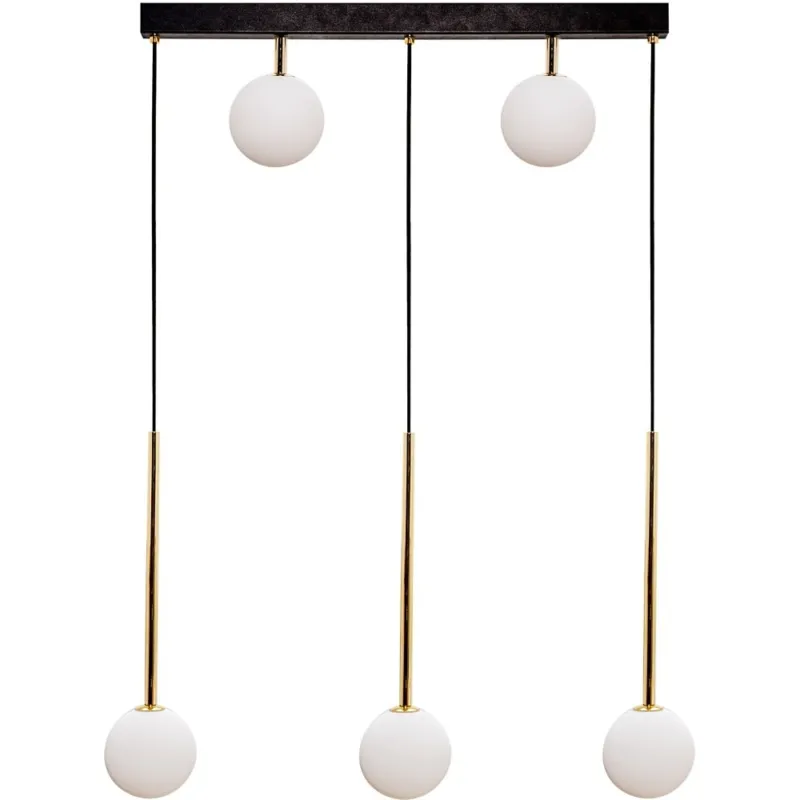 Lampa wisząca szklane kule Ali V 70cm biały/czarny/złoty Zumaline Hit cenowy