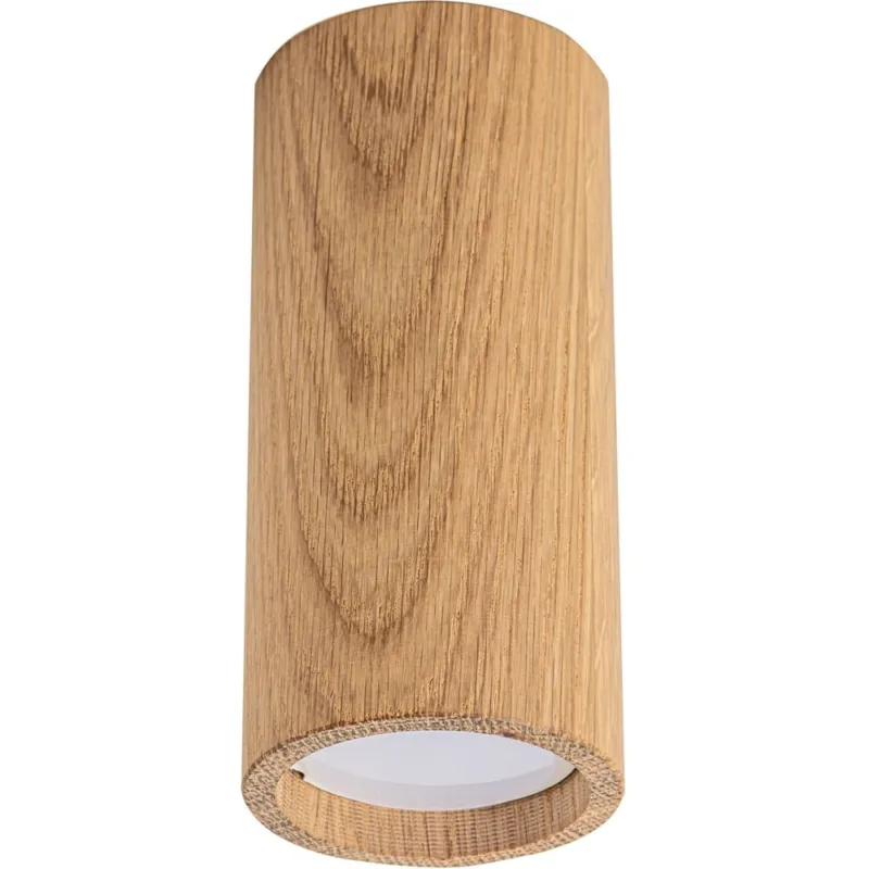 Lampa spot drewniana tuba Oak 6cm H13cm Zumaline Szybka dostawa