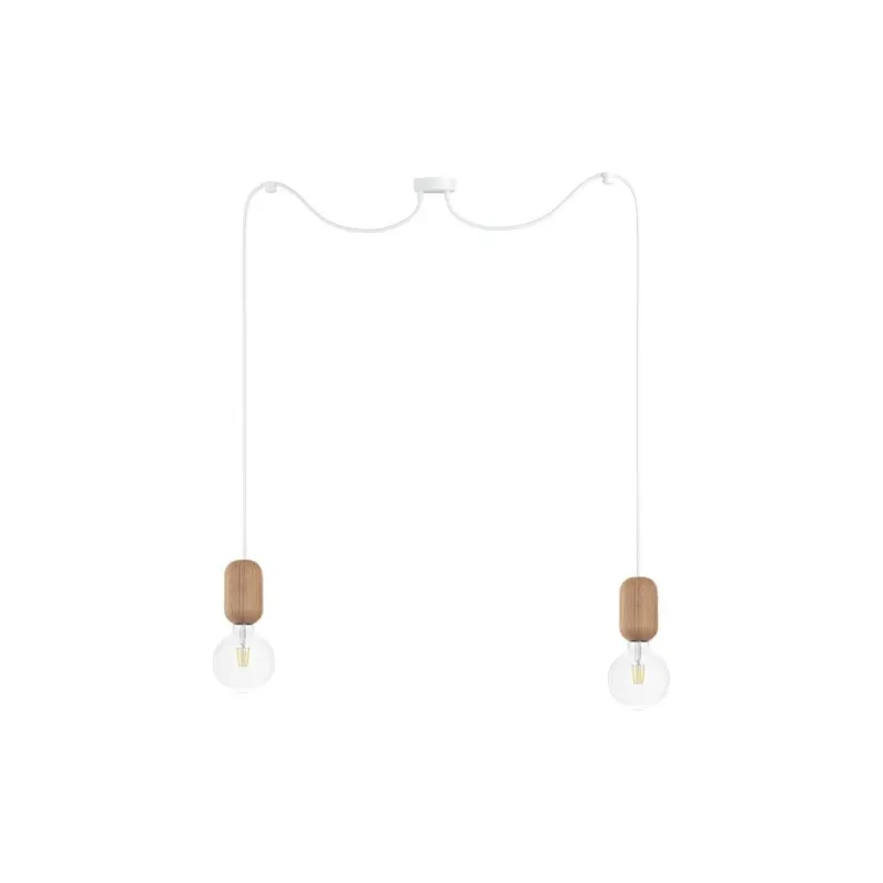 Oferta czasowa Lampa wisząca "pająk" Barille II drewniana Kolorowe kable