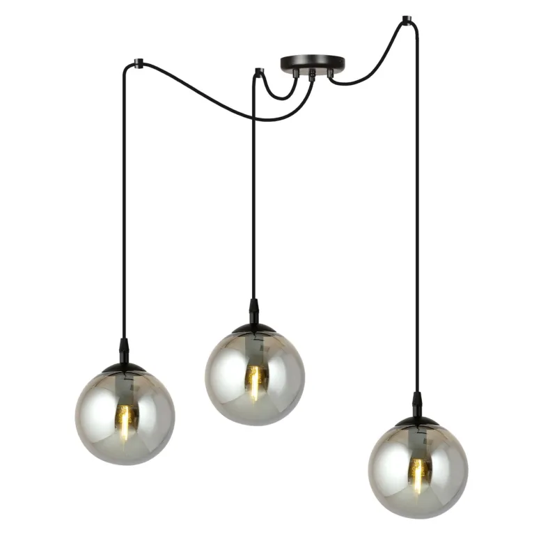 Do wyczerpania zapasów Lampa wisząca Blair 3 Spider z grafitowymi kloszami
