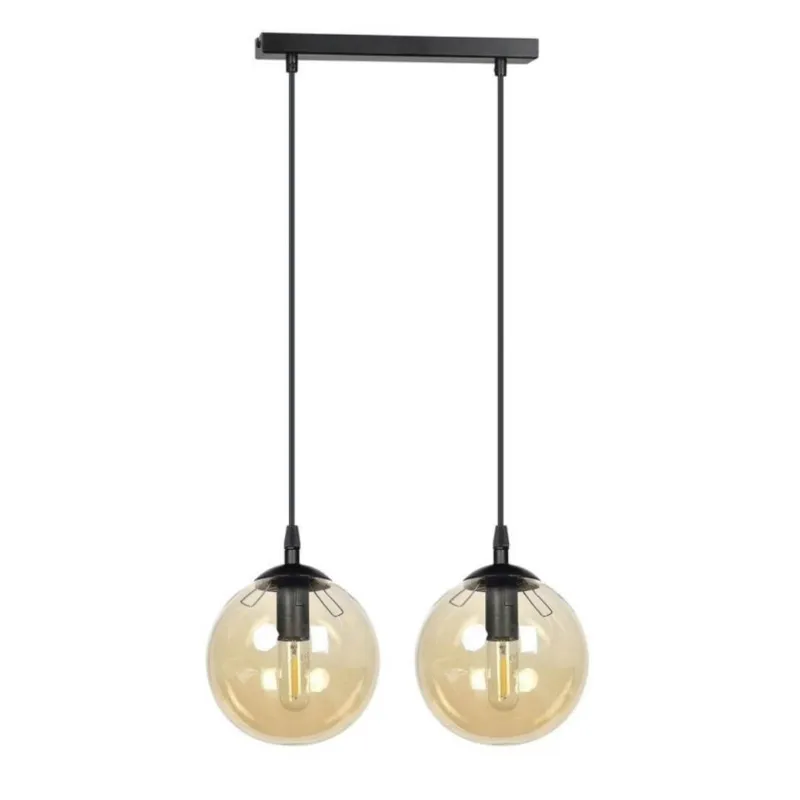 Ograniczona ilość Nowoczesna lampa wisząca Blair 2 z miodowymi kloszami