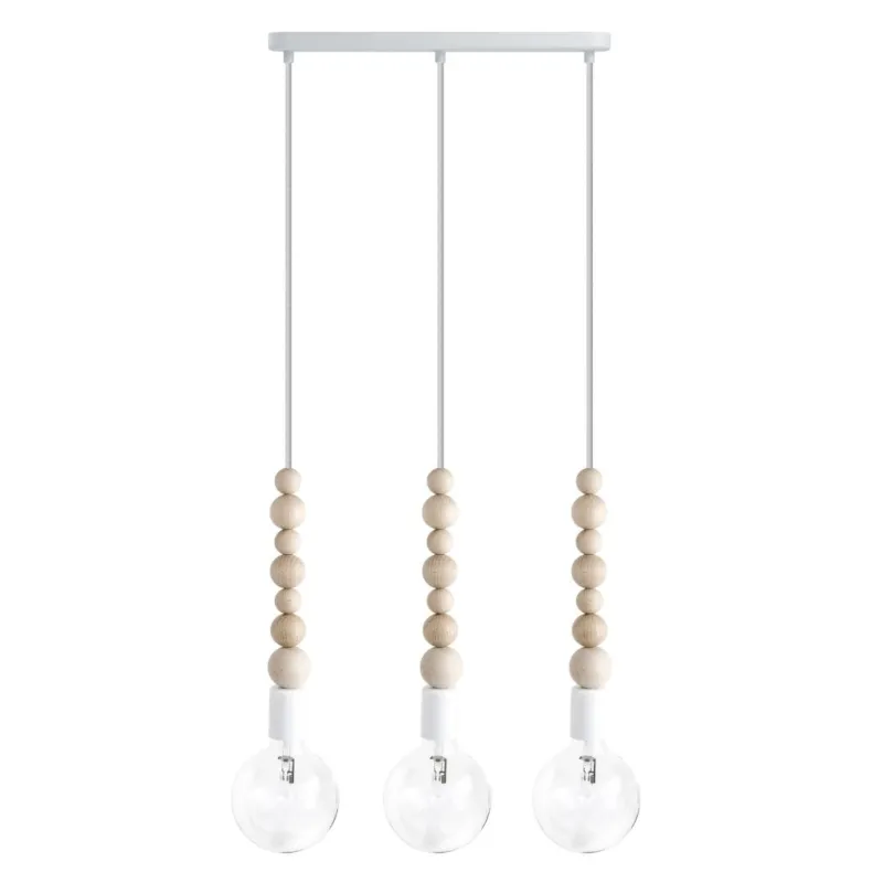 Biała lampa wisząca na listwie w stylu skandynawskim LOFT SFARER 3L Ostatnie sztuki