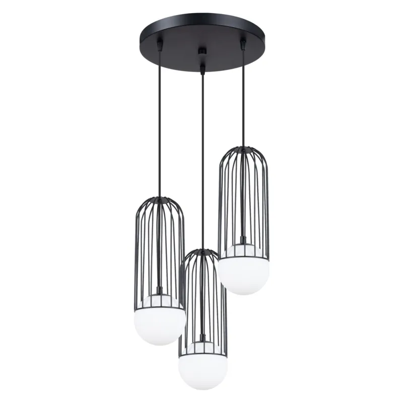 Czarna lampa kaskadowa Darius 3 do salonu Do wyczerpania zapasów