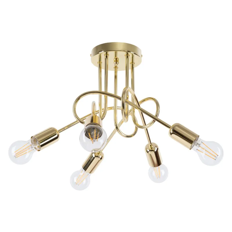 Tylko dziś Prosta lampa sufitowa Crazy 5 w złotym kolorze