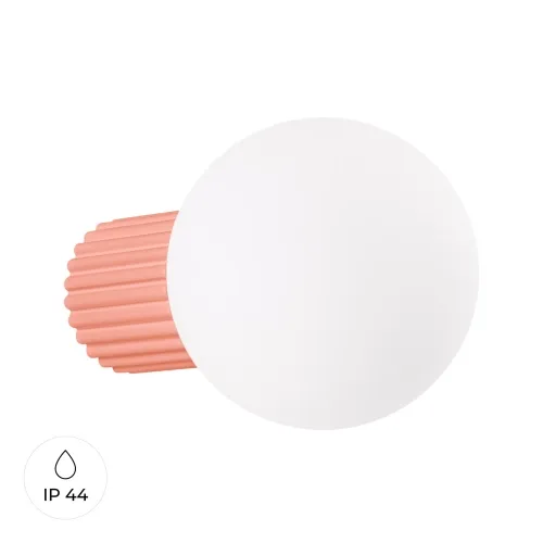 Wybór klientów Kinkiet biała kula na karbowanej tulejce w kolorze brzoskwiniowym do łazienki Sollux Lighting SL.1752 Halo G9 IP44
