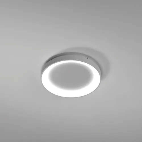 Promocja W kolorze tytanowym okrągły wklęsły ledowy plafon sufitowy ściemnialny Vivida International 0098.20.TI DIM WN Lifering-R LED 40W 3000K-4000K 38cm