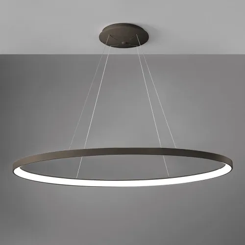 Premium Lampa wisząca w kolorze brązu obręcz 120cm ściemnialna Vivida International 0095.32.BZ DIM WN Lifering-O LED 80W 3000K-4000K