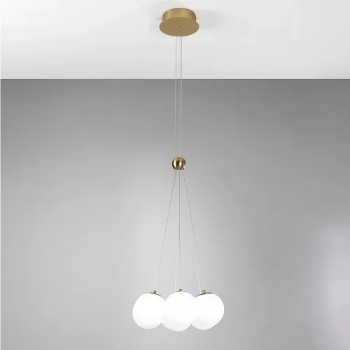 Lampa wisząca wiązane 7x białe kule z złotymi dodatkami Vivida International 0099.30.OS Pearl LED 36W 3000K Darmowy zwrot