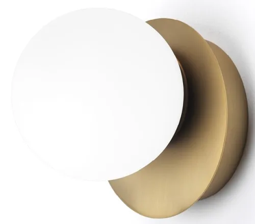 Bestseller Lampa ścienna szklana kula na złotym szczotkowanym spodzie Vivida International 0099.10.OS Pearl LED 4W 3000K 12cm