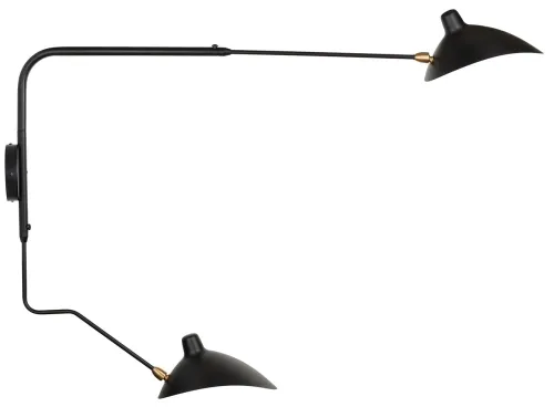 Wyprzedaż Czarna lampa ścienna z dwoma długimi ramionami i regulacją Step Into Design W8702-S Crane 2xE14