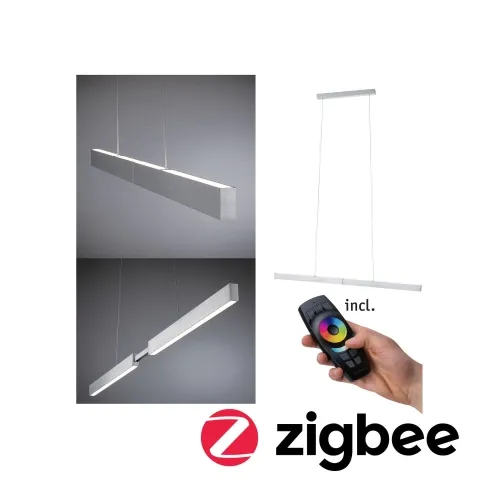 Wybór klientów Lampa wisząca w kolorze aluminium listwa rozsuwana Paulmann PL79815 Aptare LED 2x18W 2700K 132-180cm Zigbee