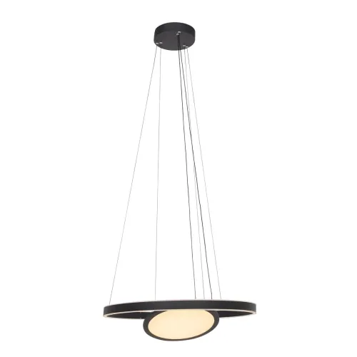 Czarna lampa wisząca obręcz 60cm z dodatkową tarczą Steinhauer 3514ZW Ringlux LED 24W i 42W 2700K CRI90 Wyprzedaż