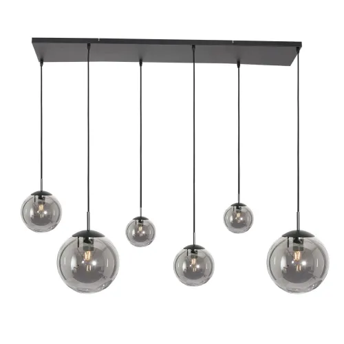 Czarna lampa wisząca z dymnymi kloszami Steinhauer 3499ZW Bollique 6xE27 Cena promocyjna