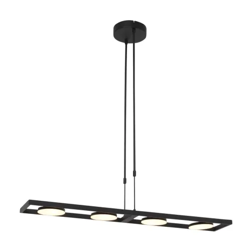 Dodaj do koszyka Czarna lampa wisząca z regulowanymi płaskimi kloszami Steinhauer 3516ZW Soleil LED 4x10W 2200-4000K 90cm