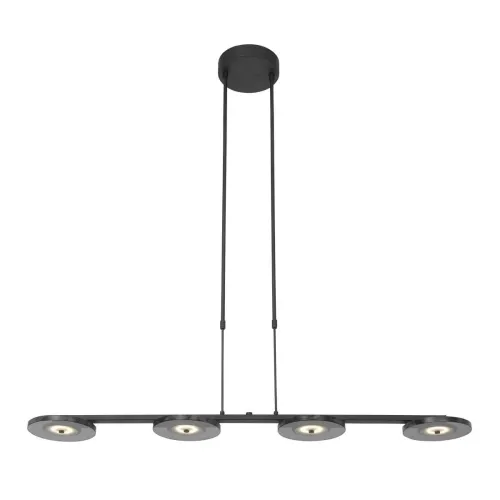Bezpieczne zakupy Czarna ściemniana lampa wisząca listwa z okrągłymi spodkami Steinhauer 3512ZW Turound LED 4x10W 2700-4000K CRI90 120cm