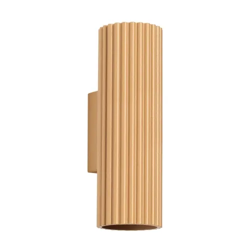 Złoty karbowany kinkiet walec światło góra - dół Sollux Lighting SL.1651 Karbon GU10 20cm Ekspresowa dostawa