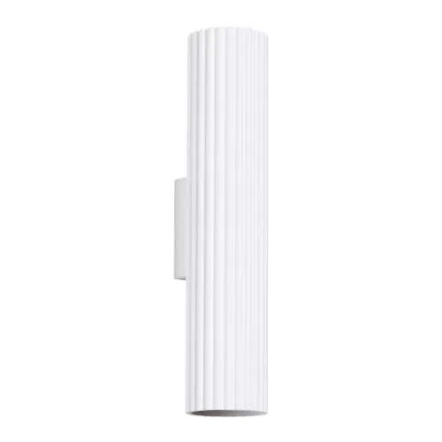 Biały karbowany kinkiet walec światło góra - dół Sollux Lighting SL.1539 Karbon GU10 30cm Ostatnia szansa