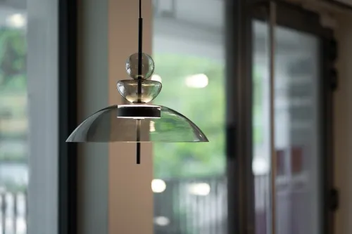 Designerska czarna lampa wisząca z szklanym dymnym kloszem Maytoni MOD185PL-L6B3K6 Bangkok LED 12W 3000K 40cm Tani