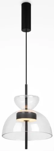 Designerska czarna lampa wisząca z szklanym kloszem Maytoni MOD185PL-L6B3K2 Bangkok LED 12W 3000K 25cm Zniżka
