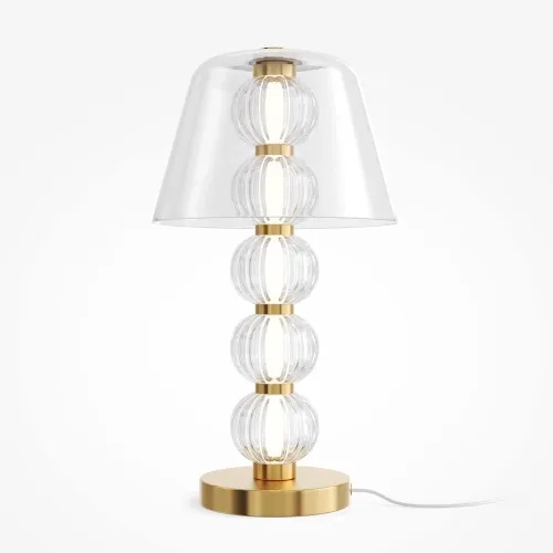 Hit cenowy Designerska lampa stołowa z akrylowymi kulami i złotymi dodatkami Maytoni MOD555TL-L8G3K Amulet 10W 3000K 45,2cm
