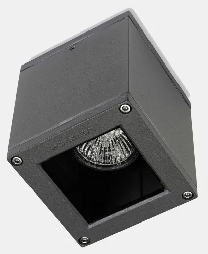 Super okazja Szara zewnętrzna lampa sufitowa kostka Leds C4 15-9480-Z5-37 Afrodita GU10 IP54 9/10cm