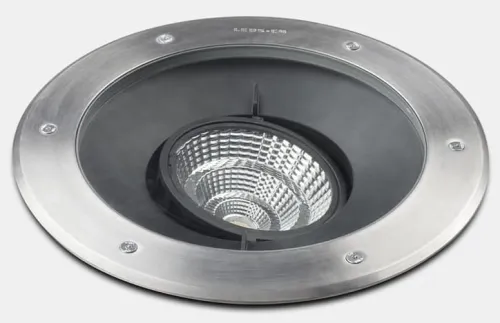 Łatwy zwrot Szara okrągła lampa gruntowa najazdowa Leds C4 55-9906-CA-CL Gea LED 10,5W 3000K IP65 17stopni 12,5cm