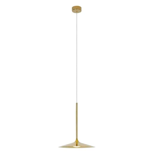 Złota lampa wisząca z płaskim kloszem spodkiem Max Light P0460 Hana LED 6W 3000K CRI90 17,5cm Kup teraz