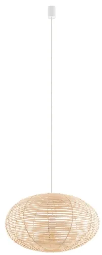 Dostępne od ręki Lampa wisząca z szerokim rattanowym kloszem w kolorze naturalnym Nowodvorski 11154 Rattan E27 60cm