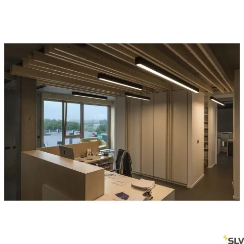 Czarna podłużna lampa wisząca listwa ledowa SLV 1001409 Glenos 85W 4000K 205cm Ściemnialna 1-10V Szybka dostawa