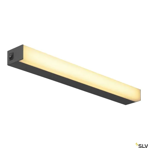 Dodaj do koszyka Podłużna czarna lampa ścienna z włącznikiem SLV 1001283 Sight LED 20W 3000K IP20 58,2cm