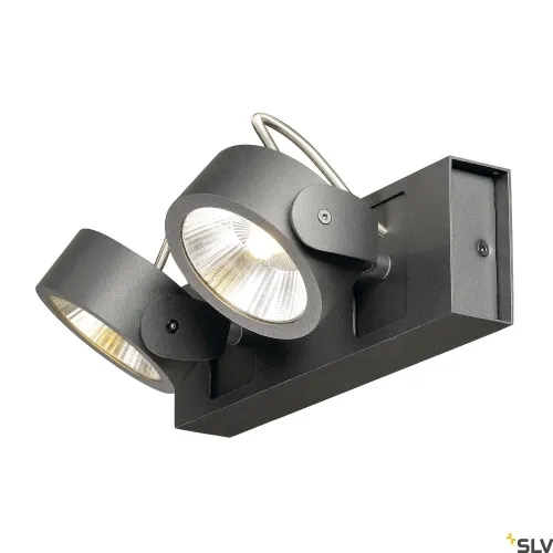 Czarna lampa punktowa z dwoma reflektorami SLV 1000129 Kalu LED 31W 3000K 60stopni ściemnialna fazowo Dostępne od ręki