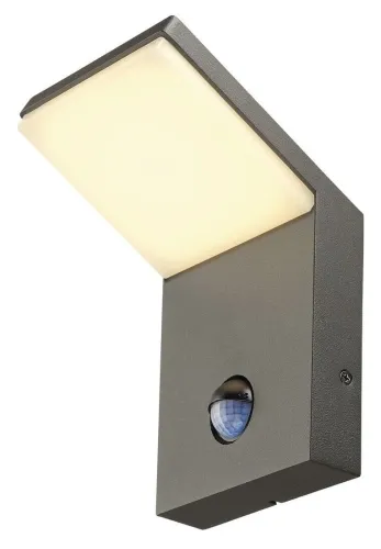 Hit cenowy Antracytowy kinkiet zewnętrzny z czujnikiem SLV 232915 Ordi LED 9W 740LM 3000K IP44