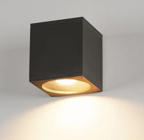 Zewnętrzna czarna lampa ścienna sześcian SLV 229565 Big ES111 IP44 Tani