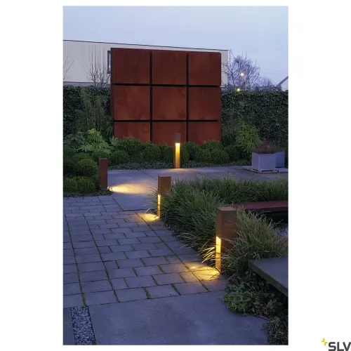 Szybka wysyłka Rdzawa zewnętrzna lampa stojąca SLV 229410 Rusty E27 IP44 50cm