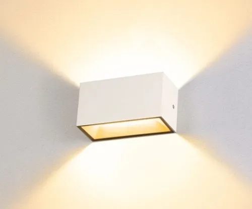 Zewnętrzna biała lampa ścienna sześcian z światłem góra - dół SLV 1005153 Sitra LED 14W 3000/4000K IP65 Szybka dostawa
