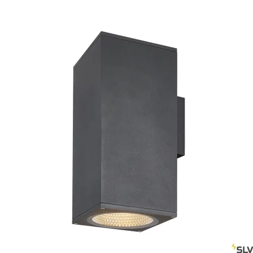 Antracytowy zewnętrzny kinkiet elewacyjny sześcian SLV 1003438 Enola LED 55W 3000/4000K CRI90 38stopni IP65 Oferta