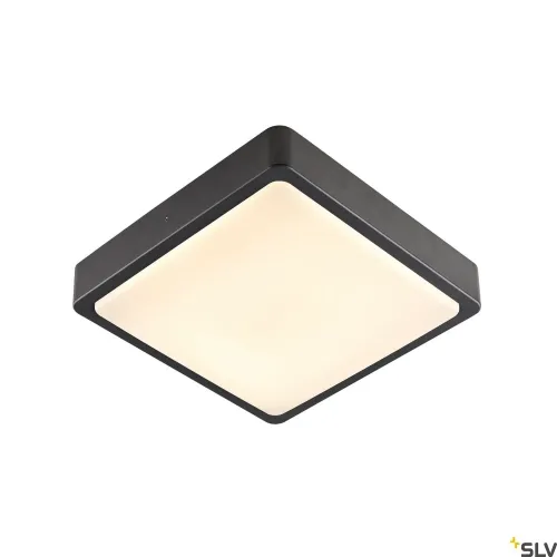 Antracytowa kwadratowa lampa ścienno sufitowa zewnętrzna z czujnikiem SLV 1003452 Ainos LED 18W 3000/4000K IP65 Bestseller